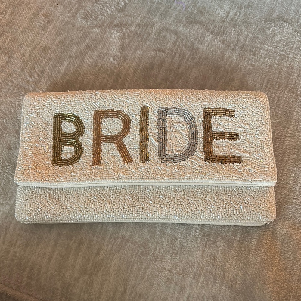 Ivory Beaded Clutch